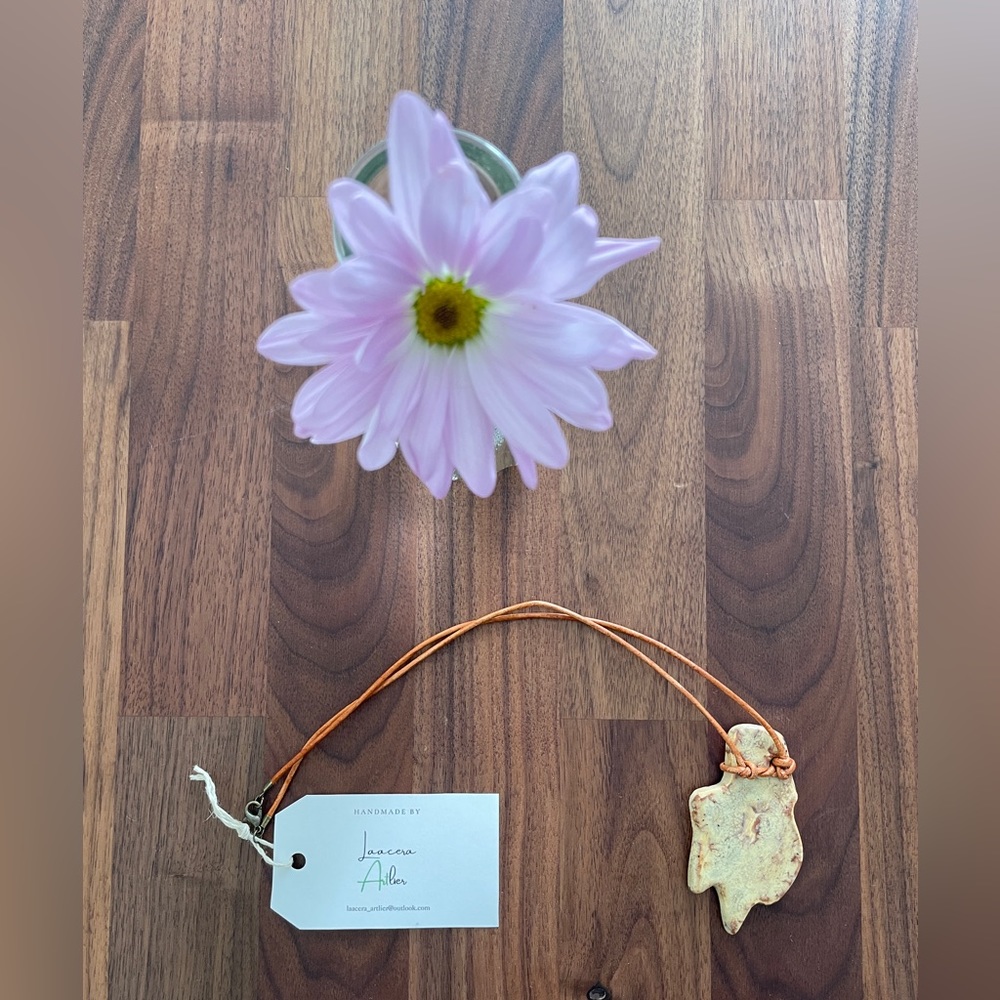 Handmade necklace, yellow/brown colors mixed